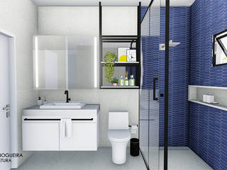 Banheiro Suíte, Jordana Nogueira Arquitetura Jordana Nogueira Arquitetura Modern Banyo Demir/Çelik