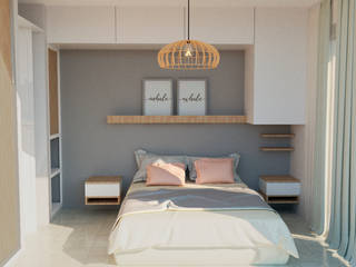 Departamento LL, Arq. Melisa Cavallo Arq. Melisa Cavallo Small bedroom لکڑی Wood effect