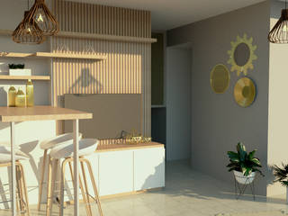 Departamento LL, Arq. Melisa Cavallo Arq. Melisa Cavallo Living room Wood Wood effect