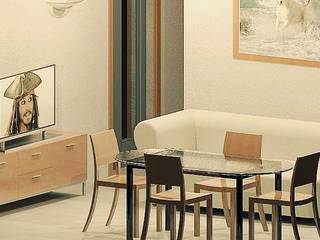 Proposta di progetto per ristrutturazione di casa unifamiliare e frazionamento in due unità immobiliari a Galliate (NO), Eleonora Pinelli Architetto Iunior Eleonora Pinelli Architetto Iunior Living room