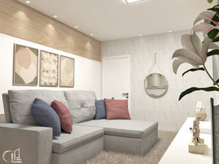 Apartamento Contagem - Projeto online, Laene Carvalho Arquitetura e Interiores Laene Carvalho Arquitetura e Interiores Living room