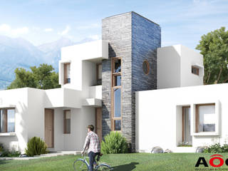 CASA CLAUDIO PICHARA, AOG AOG Mediterranean style house Reinforced concrete White