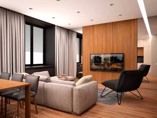 Квартира в ЖК "Невский", ООО "Студио-ТА" ООО 'Студио-ТА' Modern living room Multicolored