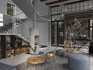 Дом Вдохновение 1 этаж, Locos Locos Living room Engineered Wood Transparent