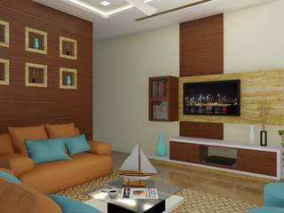 Interiors for Agarwal Family, Art My Space Art My Space Modern living room