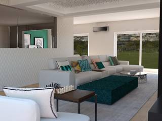 Projeto 3D - Moradia Seixal, Ana Andrade - Design de Interiores Ana Andrade - Design de Interiores Modern Living Room