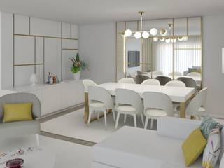 Projeto 3D - Apartamento Montijo, Ana Andrade - Design de Interiores Ana Andrade - Design de Interiores Modern Dining Room