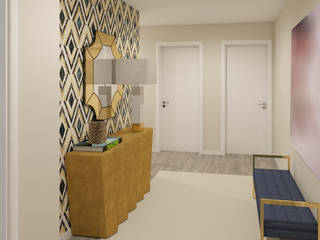 Projeto 3D - Apartamento Montijo, Ana Andrade - Design de Interiores Ana Andrade - Design de Interiores Corredores, halls e escadas modernos