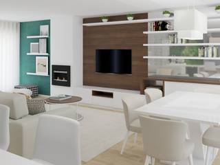 Projeto 3D - Apartamento Montijo, Ana Andrade - Design de Interiores Ana Andrade - Design de Interiores Salas de jantar modernas