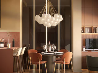 Peach Temper, COLLAGE.STUDIO COLLAGE.STUDIO Modern dining room