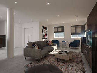Projecto Moradia Mindelo , No Place Like Home ® No Place Like Home ® Industrial style living room