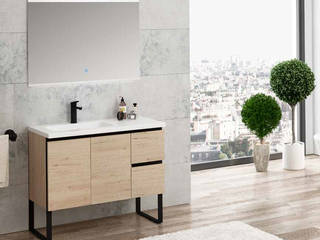Movel Roble Wellington/Negro, Fator Banho Fator Banho Ванная комната в стиле модерн Многоцветный