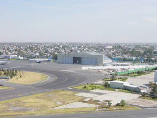Proyecto de Hangar Ejecutivo en el Aeropuerto Internacional de la Ciudad de México, Arechiga y Asociados Arechiga y Asociados Iates e jatos industriais Ferro/Aço