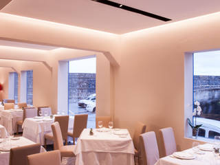 Proyecto de iluminación de interior y exterior para restaurante en Elantxobe, Spazio Vbobilbao Spazio Vbobilbao Ticari alanlar