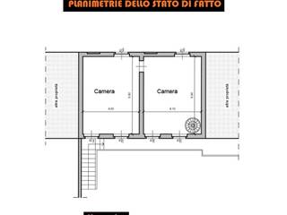 Proposta di progetto per ristrutturazione di casa unifamiliare e frazionamento in due unità immobiliari a Galliate (NO), Eleonora Pinelli Architetto Iunior Eleonora Pinelli Architetto Iunior Casas modernas