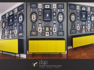 Family Photos Wall Design, ilisi Interior Architectural Design ilisi Interior Architectural Design Eklektyczne ściany i podłogi Płyta MDF