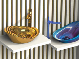 SHOWROOM, Melissa vilar Melissa vilar Modern Bathroom Ceramic Amber/Gold