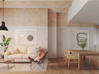 Plurifamiliar Barcelona, ecoarquitectura ecoarquitectura Moderne woonkamers