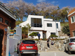 부산 해운대구 중동 "오름마당집", 제이앤피플 건축사사무소 제이앤피플 건축사사무소 Wooden houses Wood-Plastic Composite