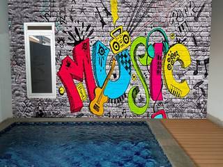 Design Mural 3D Dinding Kolam Renang, Raditya Design and Art Raditya Design and Art Commercial spaces