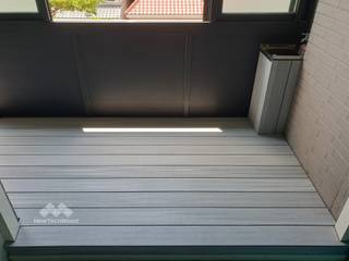【煙灰白演藝低調明淨｜採光陽台】, 新綠境實業有限公司 新綠境實業有限公司 Balcony Wood-Plastic Composite White