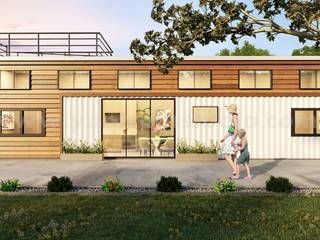 Popular Shipping Container House 3D Exterior Designer by 3D Modeling Firm, Amsterdam - Netherlands, Yantram Architectural Design Studio Corporation Yantram Architectural Design Studio Corporation Rumah Modern