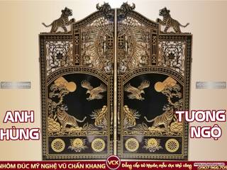 Cổng biệt thự nhôm đúc Anh Hùng Tương Ngộ * Vũ Chấn Khang * Vietnamese Cast Aluminum Gates, Công ty TNHH Nhôm đúc Mỹ nghệ Vũ Chấn Khang Công ty TNHH Nhôm đúc Mỹ nghệ Vũ Chấn Khang Front doors