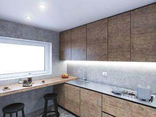 Industriale...ma non troppo., QUADRASTUDIO QUADRASTUDIO Built-in kitchens