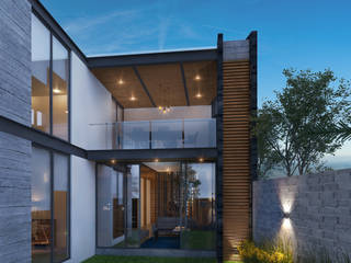 3C Arquitectos S.A. de C.V. منزل عائلي صغير الخرسانة Grey