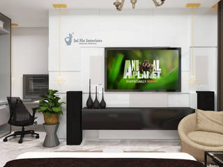 Luxury project at Odisha, JAIHO INTERIORS - RESIDENCE & COMMERCIAL INTERIORS JAIHO INTERIORS - RESIDENCE & COMMERCIAL INTERIORS Moderne Schlafzimmer Sperrholz Weiß
