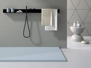 Ba´ños con Mueble y Plato a juego, Balnearianweb Balnearianweb Modern style bathrooms Engineered Wood Transparent