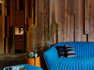 家的溫度與手感 大湖森林室內設計 Tropical style walls & floors Plywood Multicolored