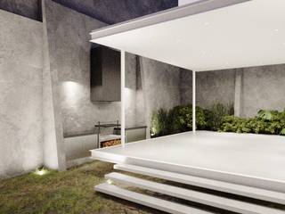 Pabellon , YO INTERIORISMO YO INTERIORISMO Balcones y terrazas de estilo minimalista Hierro/Acero