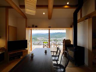 金剛山に開く家, 大彦株式会社 大彦株式会社 Asian style living room Wood Wood effect