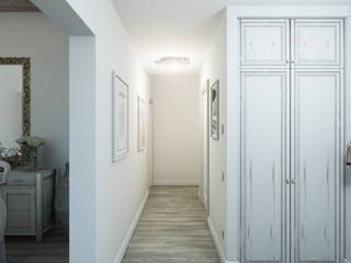 Un pò british, un pò shabby, QUADRASTUDIO QUADRASTUDIO Modern corridor, hallway & stairs