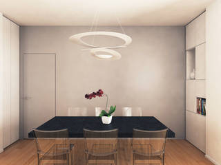 Ristrutturazione appartamento con vista su Città Alta, QUADRASTUDIO QUADRASTUDIO Modern dining room