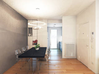 Ristrutturazione appartamento con vista su Città Alta, QUADRASTUDIO QUADRASTUDIO Modern dining room