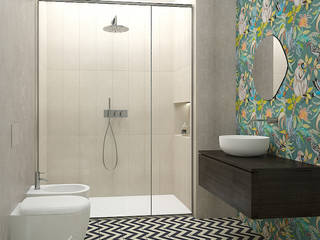 Casa AM - Milano, Studio Zay Architecture & Design Studio Zay Architecture & Design Phòng tắm phong cách chiết trung gốm sứ Green