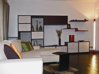 Appartamento F/T Milano, Studio Zay Architecture & Design Studio Zay Architecture & Design Moderne woonkamers Hout Wit