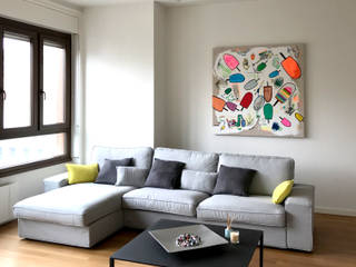 Casa Mix and Match , Studio Zay Architecture & Design Studio Zay Architecture & Design Living room Solid Wood Grey