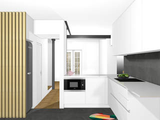 Projeto e Execução_Reabilitação Cozinha Campolide, Desenho Branco Desenho Branco Eclectic style kitchen