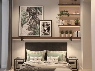 Интерьер в апартаментах NEVA TOWERS, design-family design-family Scandinavische slaapkamers