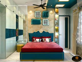 Mr. Amit Ghosh Son’s Master Bedroom | Kolkata | CDI, CUSTOM DESIGN INTERIORS PVT. LTD. CUSTOM DESIGN INTERIORS PVT. LTD. Modern style bedroom Copper/Bronze/Brass Blue
