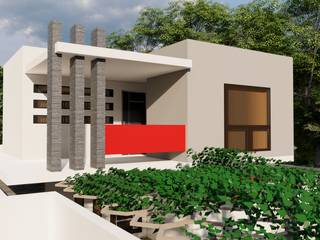 DISEÑO DE FACHADA , Dacsa Reynosa Dacsa Reynosa Mehrfamilienhaus Beton Weiß