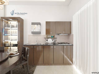 Navi Mumbai Project, JAIHO INTERIORS - RESIDENCE & COMMERCIAL INTERIORS JAIHO INTERIORS - RESIDENCE & COMMERCIAL INTERIORS Einbauküche Sperrholz Weiß