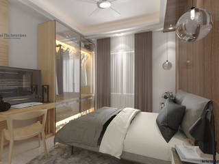 Navi Mumbai Project, JAIHO INTERIORS - RESIDENCE & COMMERCIAL INTERIORS JAIHO INTERIORS - RESIDENCE & COMMERCIAL INTERIORS Kleines Schlafzimmer Sperrholz Weiß