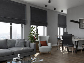 ЖК "Vander Park" 73 кв.м., Студия дизайна "INTSTYLE" Студия дизайна 'INTSTYLE' Living room لکڑی Wood effect