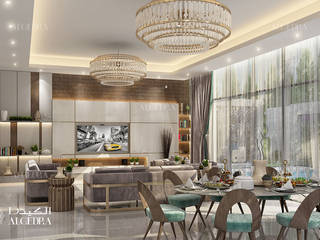 Modern dining room design in Abu Dhabi, Algedra Interior Design Algedra Interior Design 모던스타일 다이닝 룸
