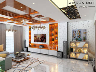 Apartment Interiors, WILSON DOT INTERIORS WILSON DOT INTERIORS Вітальня Фанера