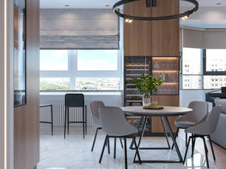 ЖК "Символ" 120 кв.м., Студия дизайна "INTSTYLE" Студия дизайна 'INTSTYLE' Scandinavian style dining room Wood Wood effect